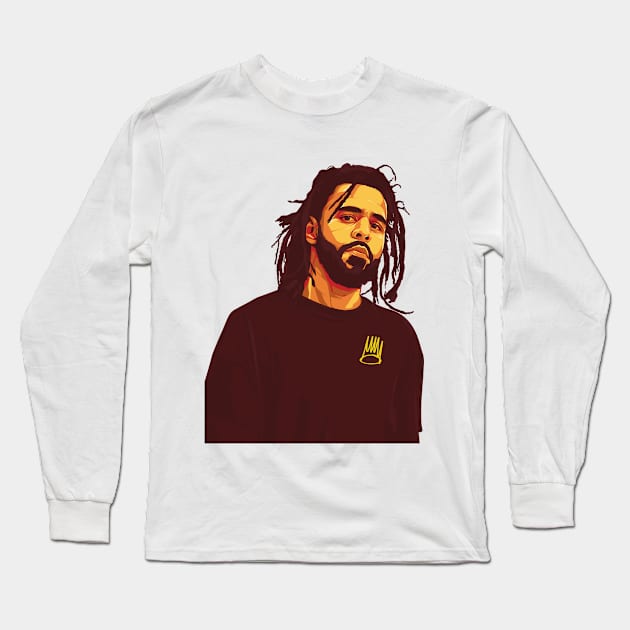 J Cole Long Sleeve T-Shirt by Gavzilla